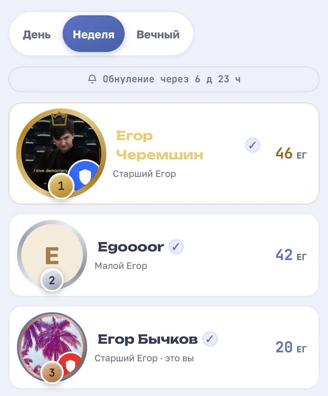 Иллюстрация к слову: Ну чтож, недельный топ обновился теперь буду надеяться что…