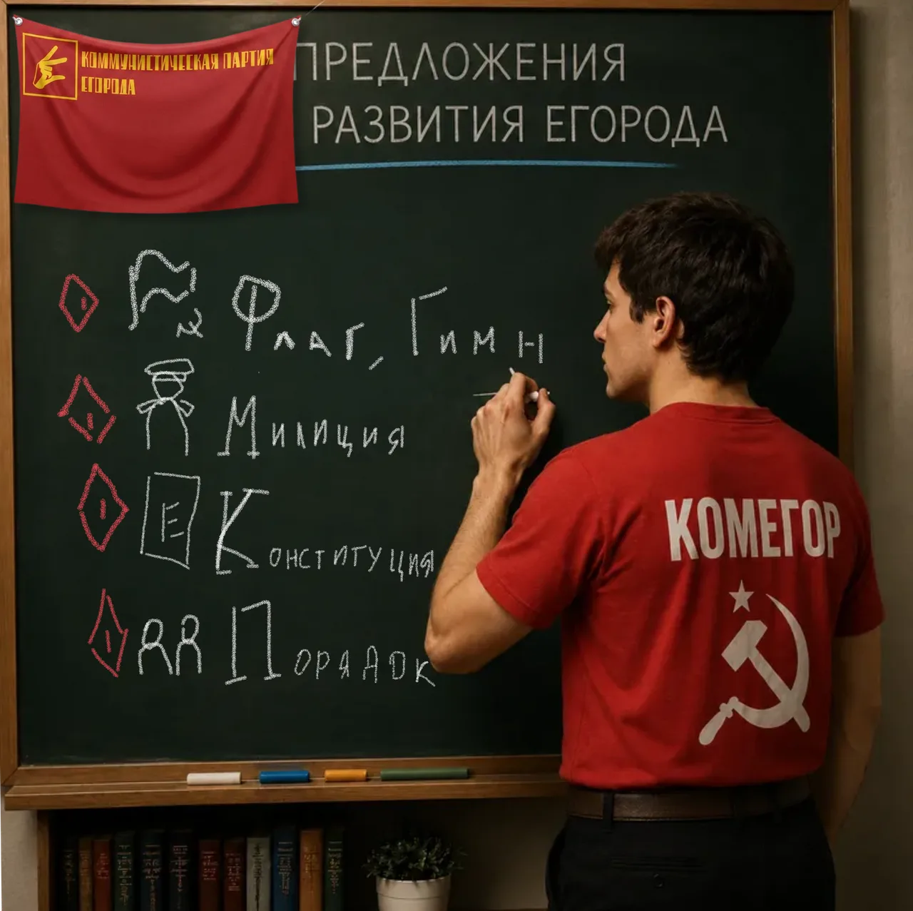 Иллюстрация к слову: Товарищи! Спустя множество дискуссии и работы мы можем пред…