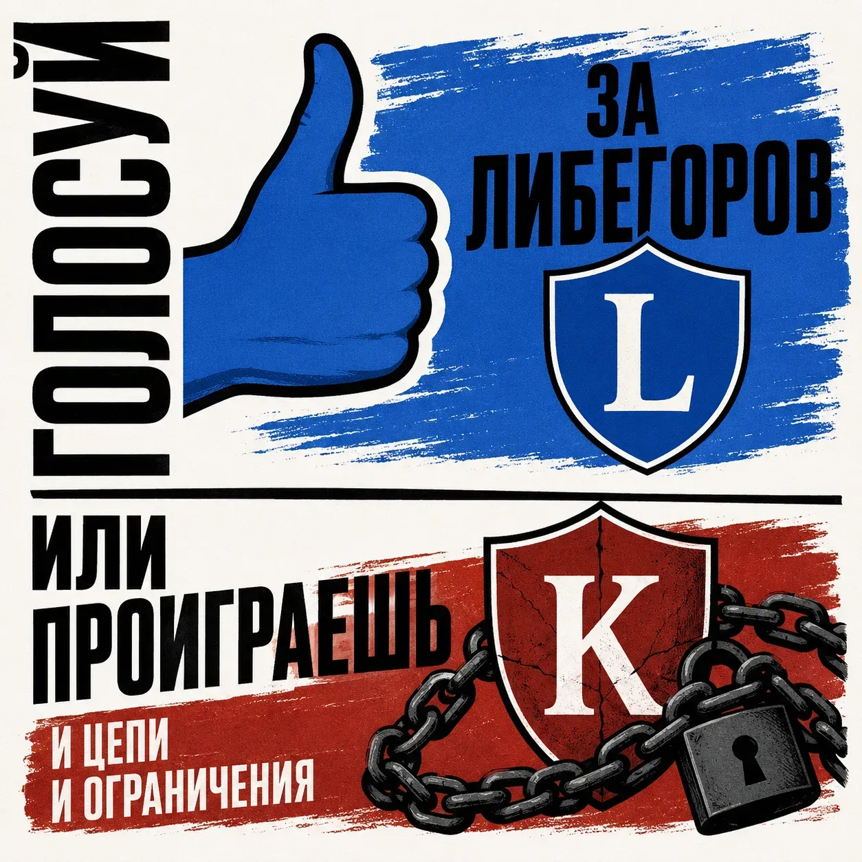 Иллюстрация к слову: Либергоры, нам нужно объединиться и выбрать Шершнева, дабы…