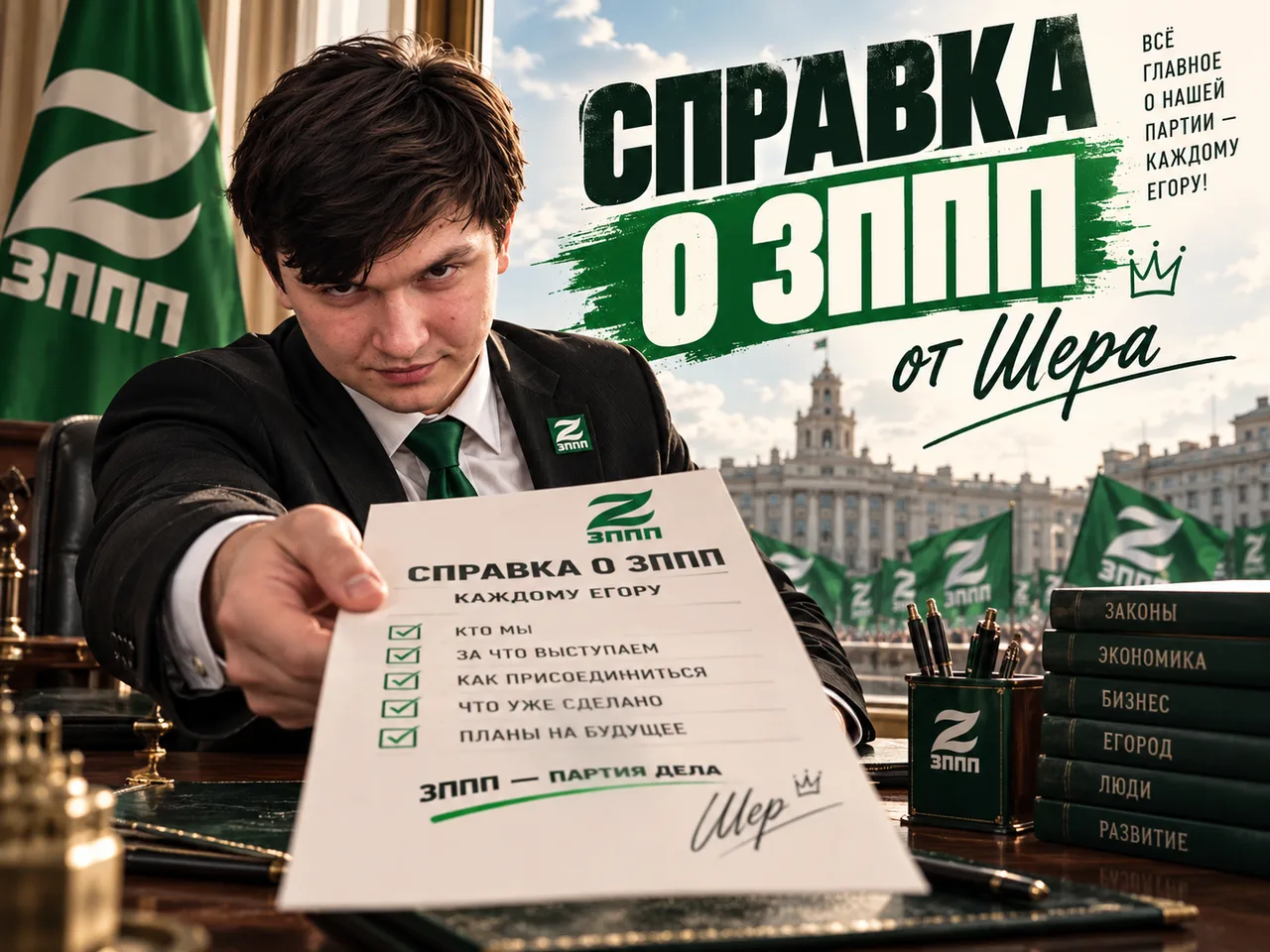 Иллюстрация к слову: **Справка о ЗППП — каждому Егору!** ЗППП — зонтичная партия…