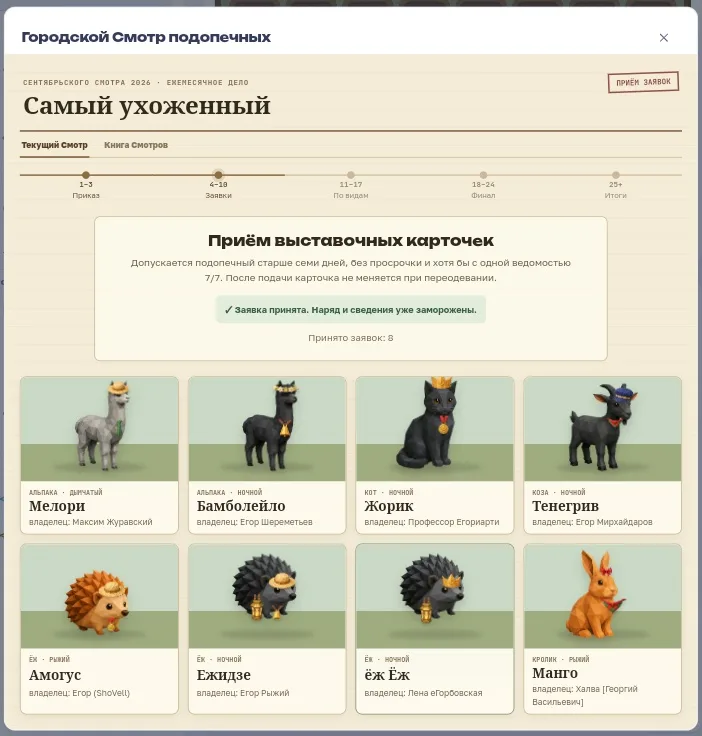 Иллюстрация к слову: Товарищи владельцы Подопечных! На Первый сентябрьский Смотр…