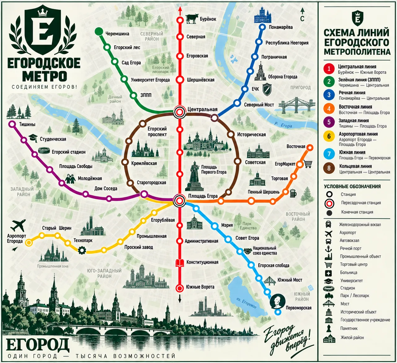 Иллюстрация к слову: 🚇 **В ЕГОРОДЕ ОТКРЫЛОСЬ МЕТРО!** Дорогие друзья, жители Ег…