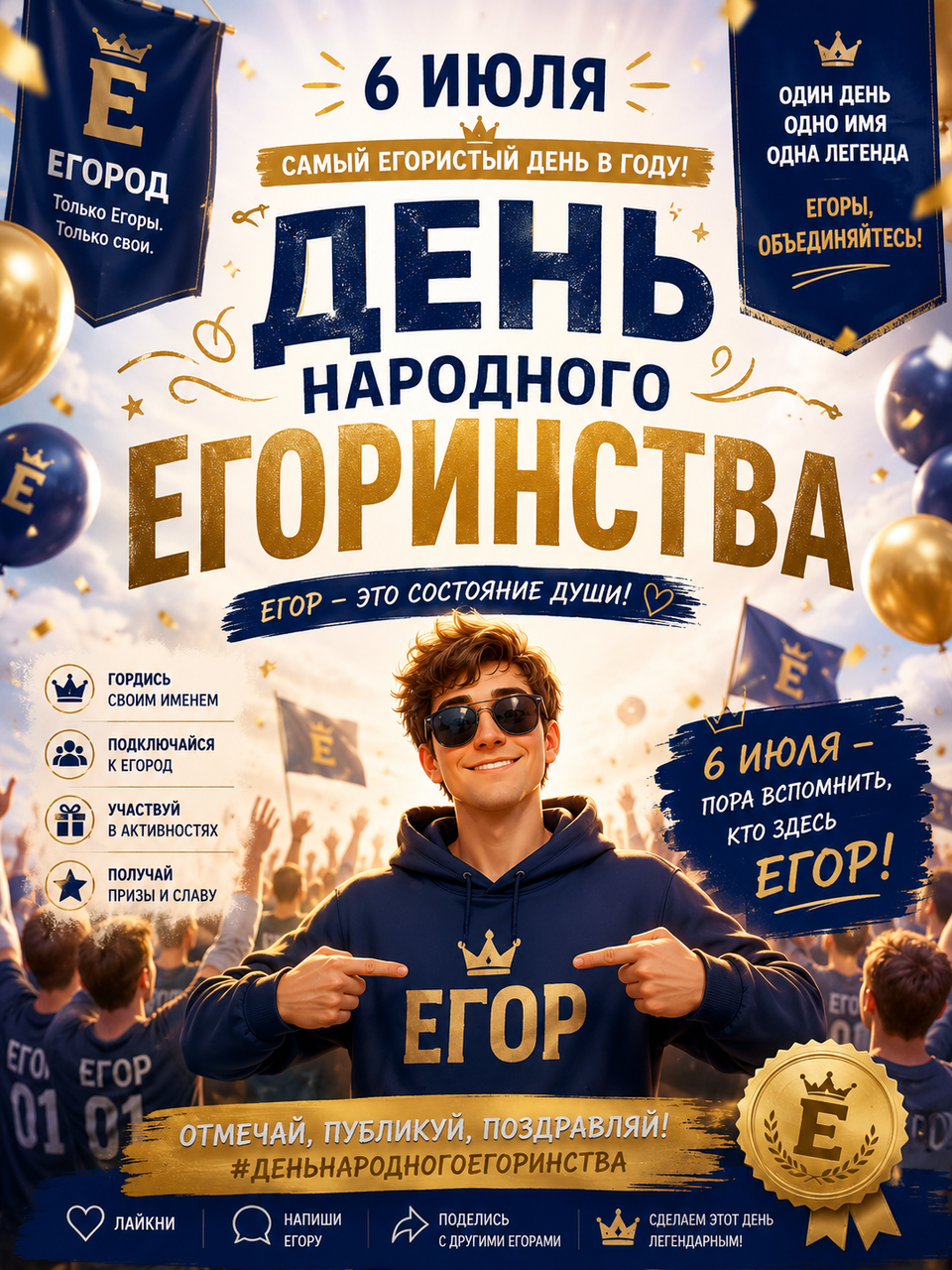 Иллюстрация к слову: Поздравляю всех Егоров и Гош с праздником, максимально расп…