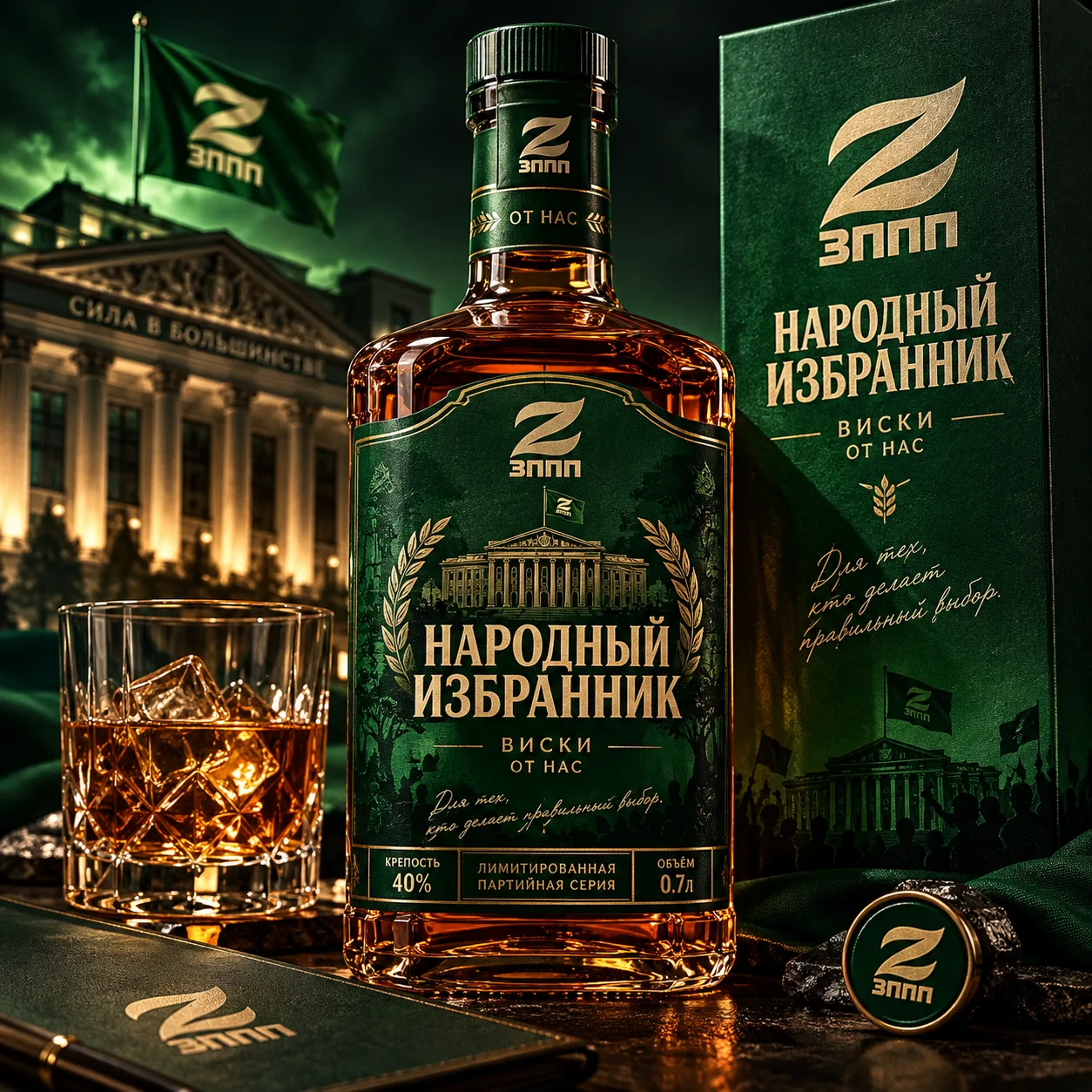 Иллюстрация к слову: 🥃 **«Народный избранник» — виски, который работает на благ…