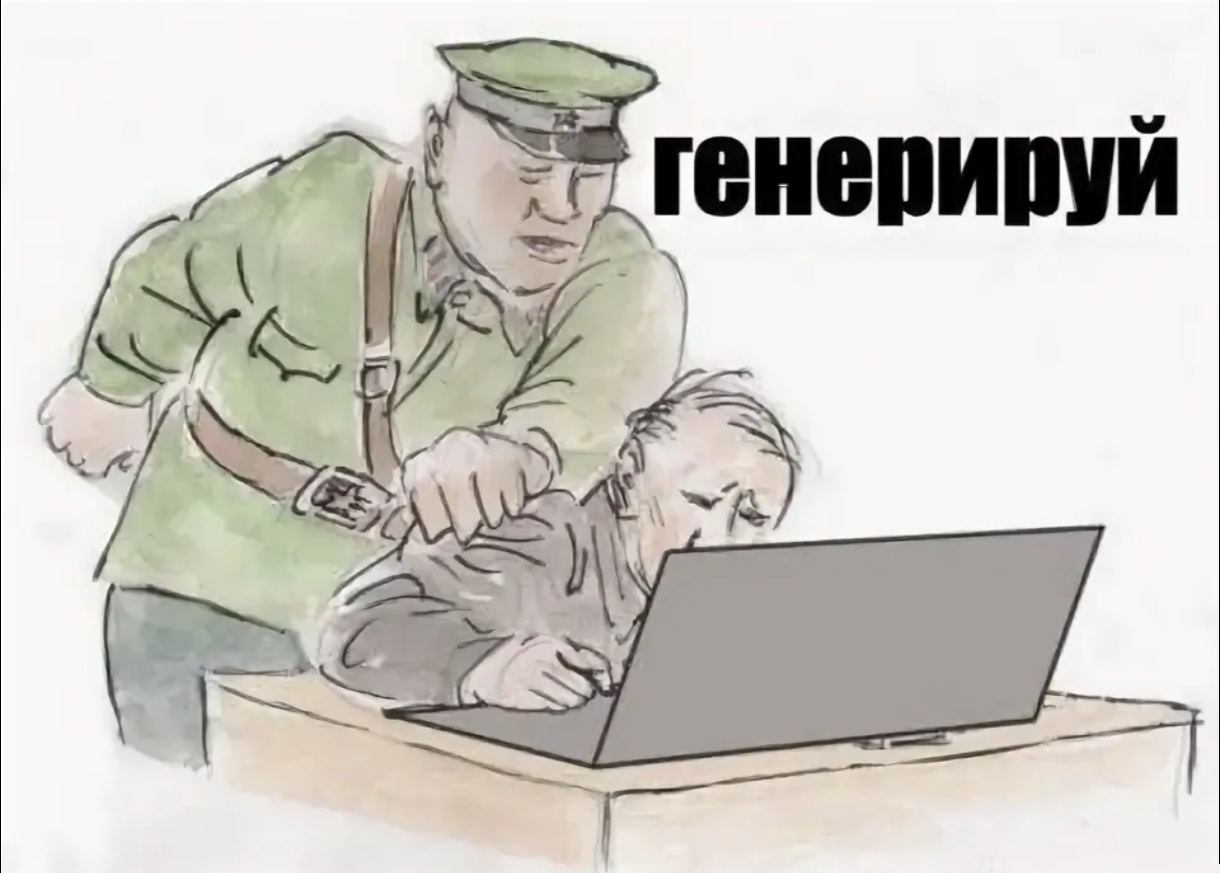 Иллюстрация к слову: Это я всё утро делаю мемы