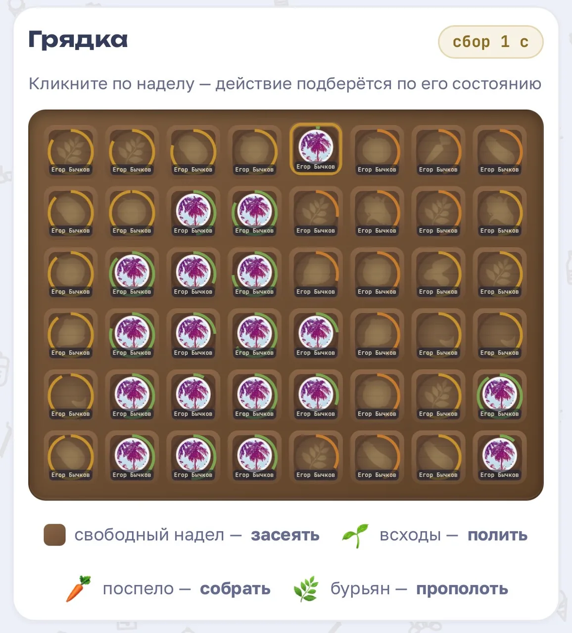 Иллюстрация к слову: Это так странно видеть что вся грядка в твоих владениях